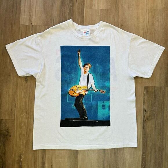 Vintage 1995 Bryan Adams Concert Graphic White T Shirt Size XL USA Single Stitch - Picture 1 of 6